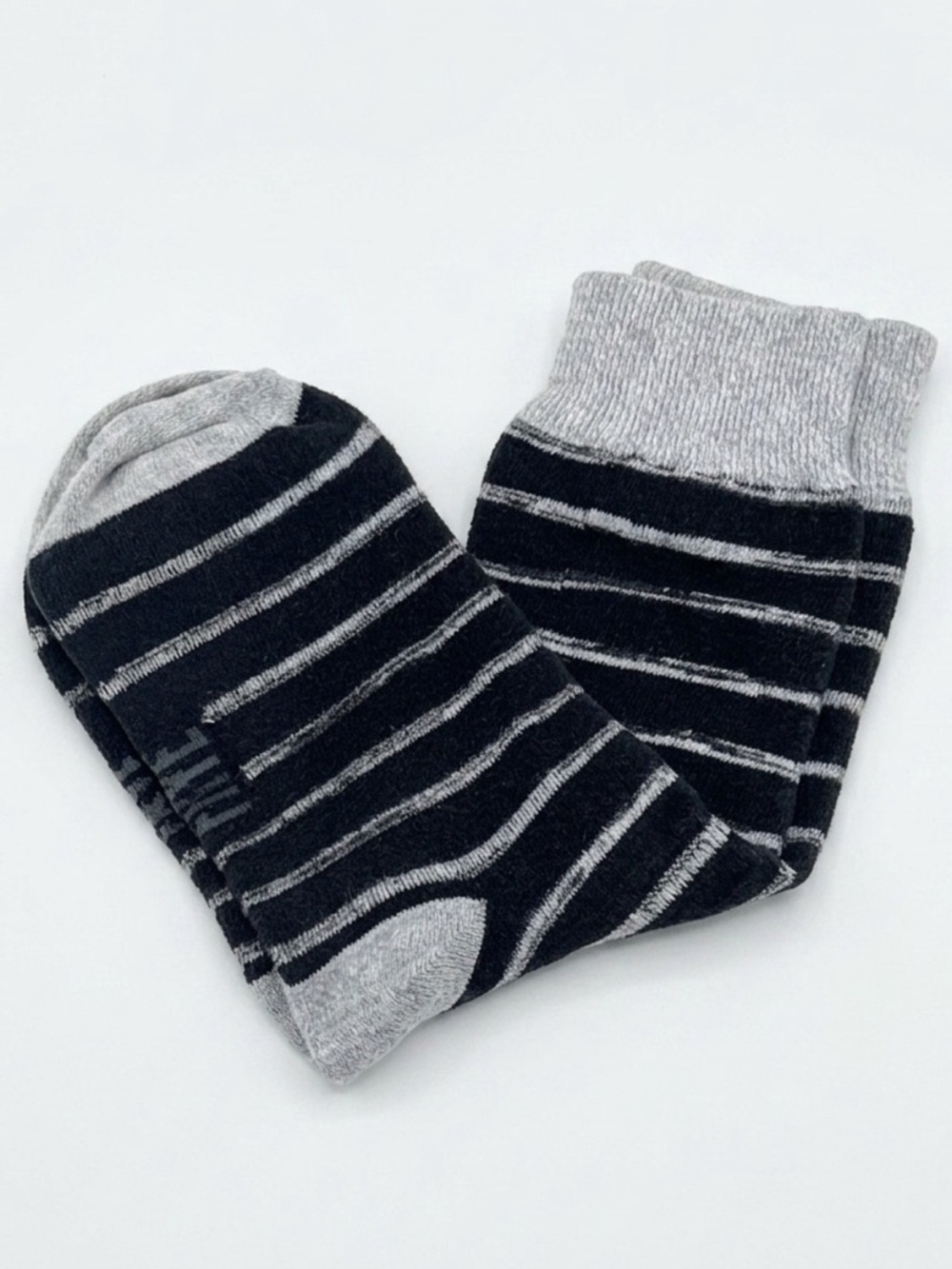 Frye Heritage Striped Crew Socks Black Gray Unisex OSFM